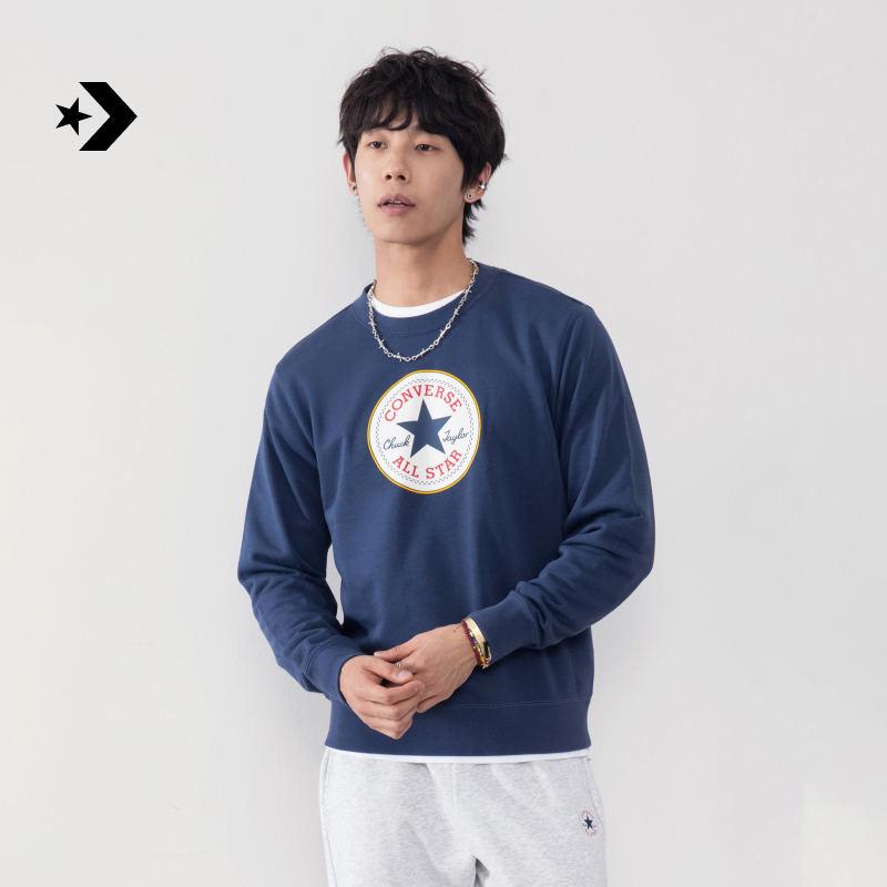【流光风】匡威秋季男经典星星LOGO套头衫叠穿圆领卫衣MCH744