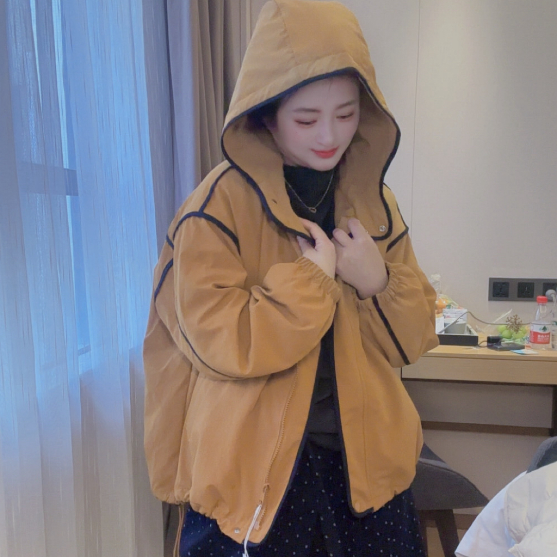 A丽～南瓜橘显白休闲棉服外套