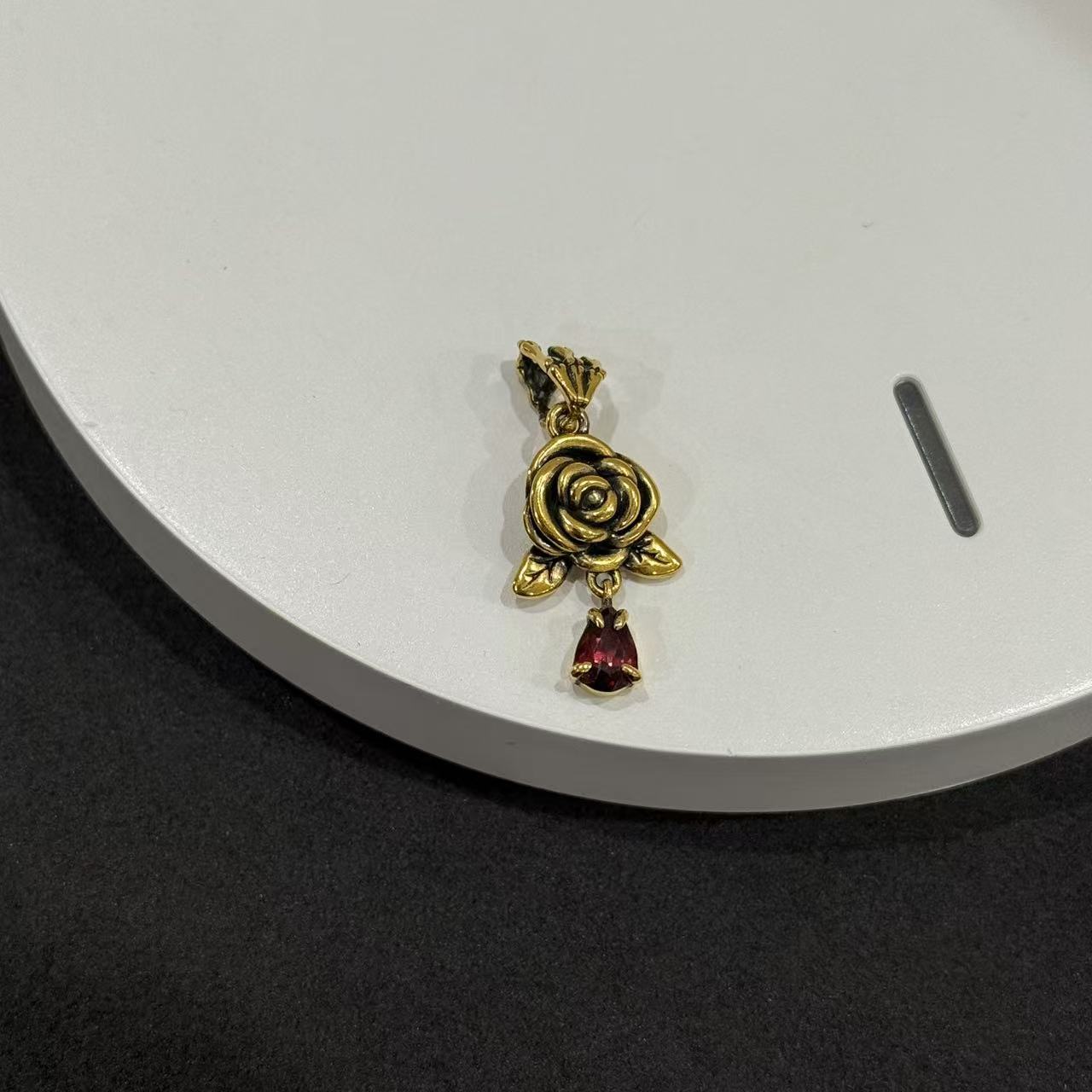 【足金999玫瑰吊坠】黑金吊坠（不带链）#精品黑金工艺#手工时尚