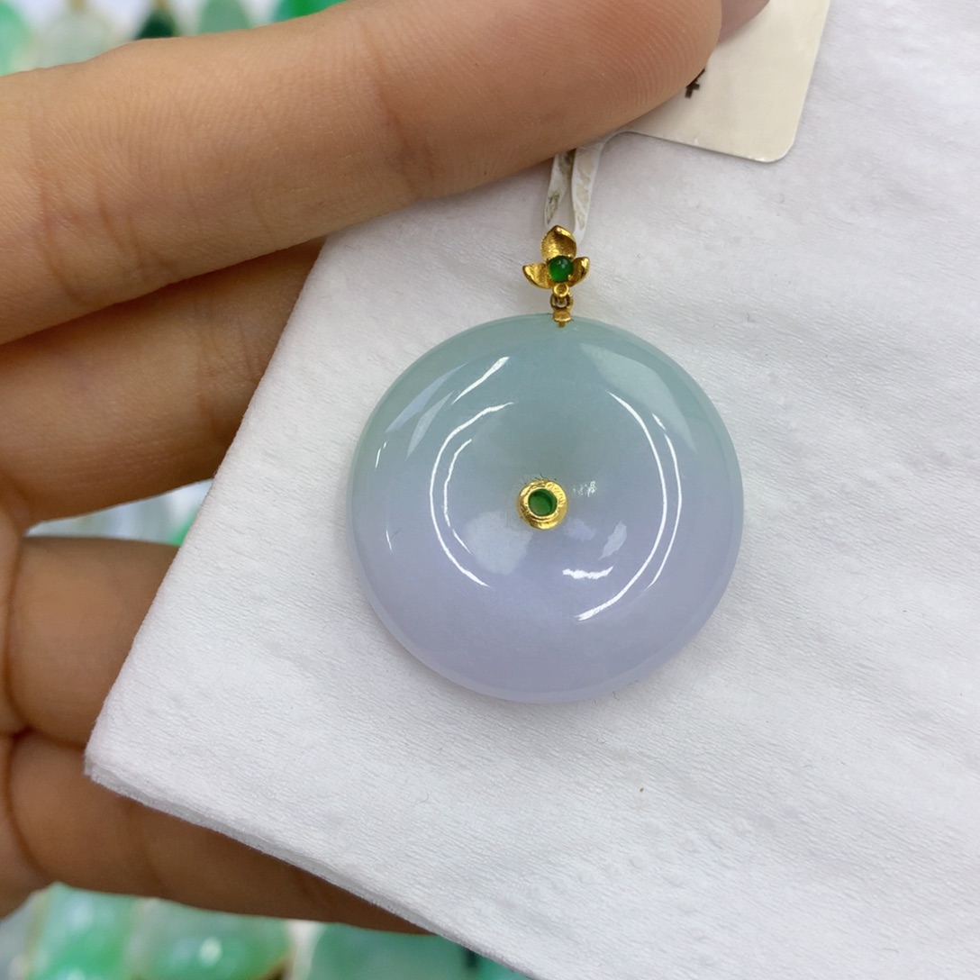 禧***儿翡翠18K金镶嵌颈饰翡翠