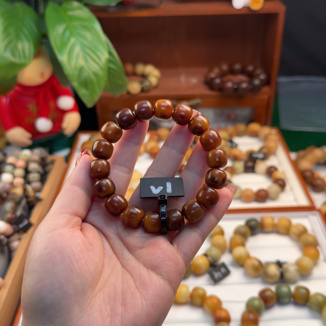 菩提根/象牙果手串卡12桶珠虎皮微瑕