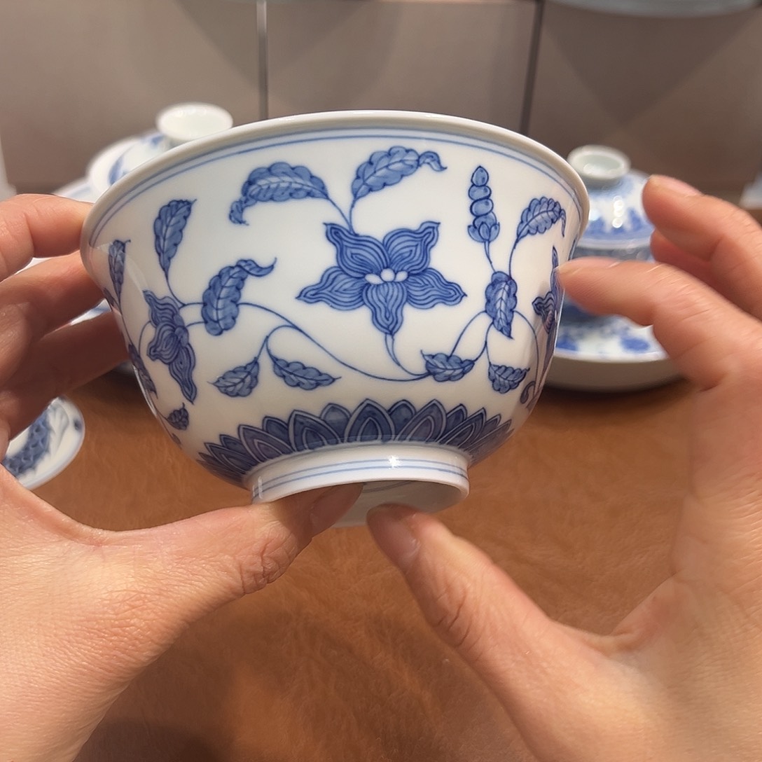 宫碗四季花卉宫碗12厘米