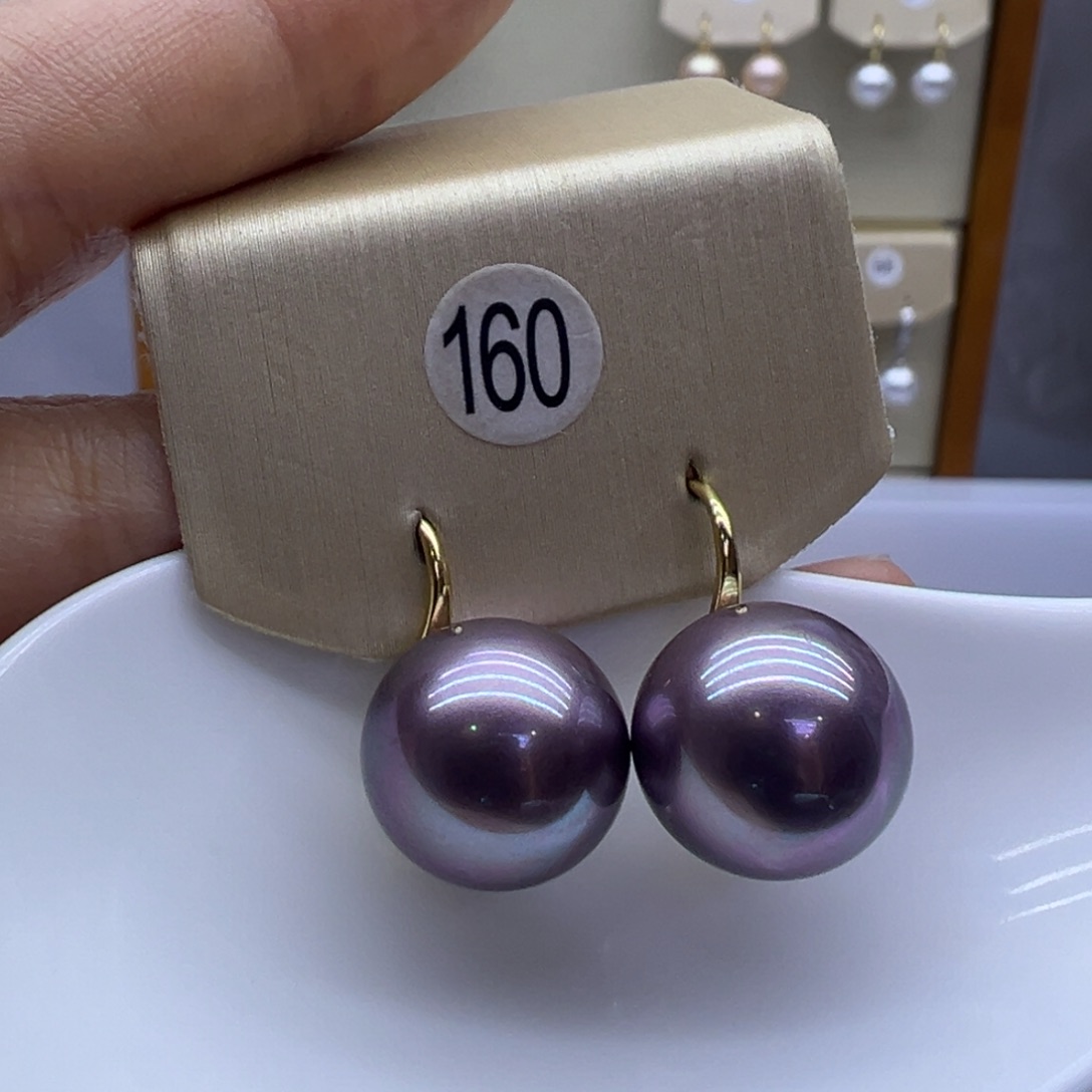 银S925镶嵌淡水珍珠耳饰