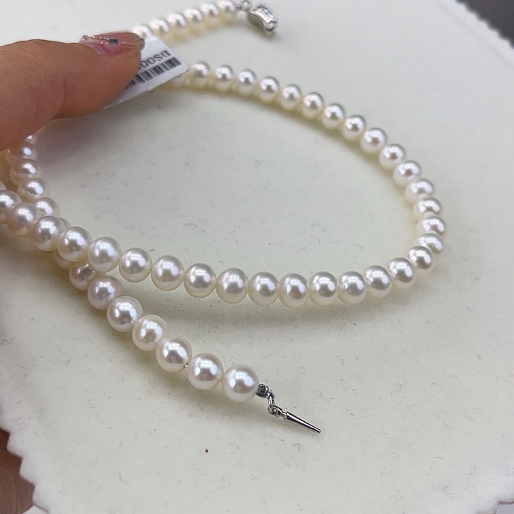 淡水珍珠颈饰银S925镶嵌➕6-6.5高品极光炫彩