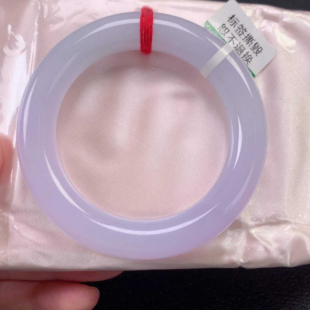 未镶嵌手镯翡翠缅甸天然翡翠手镯55冰粉紫