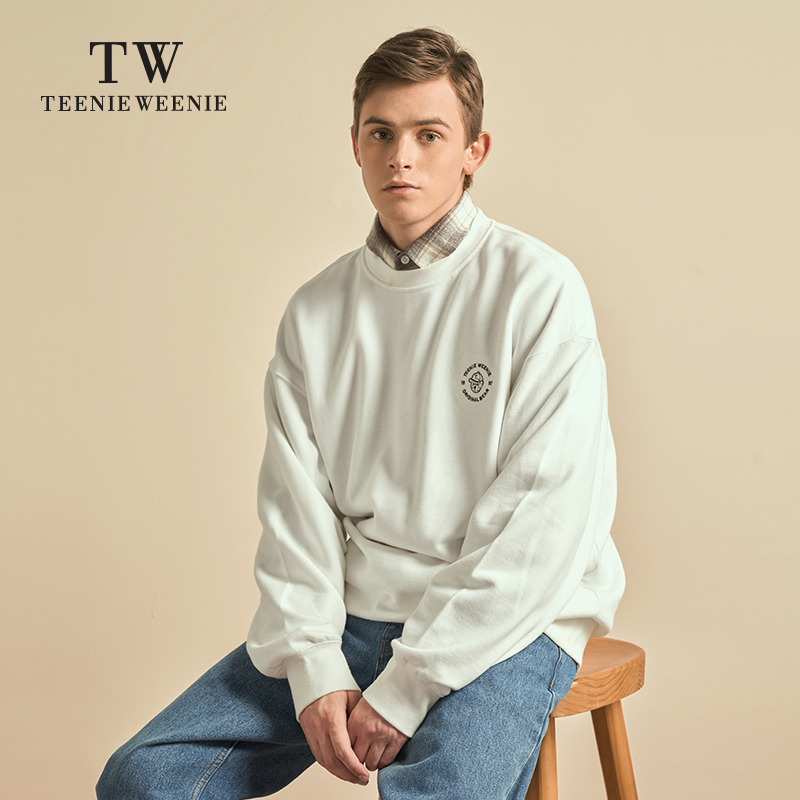 【Teenie Weenie】小熊男装秋季休闲圆领套头运动卫衣TNMW228905I