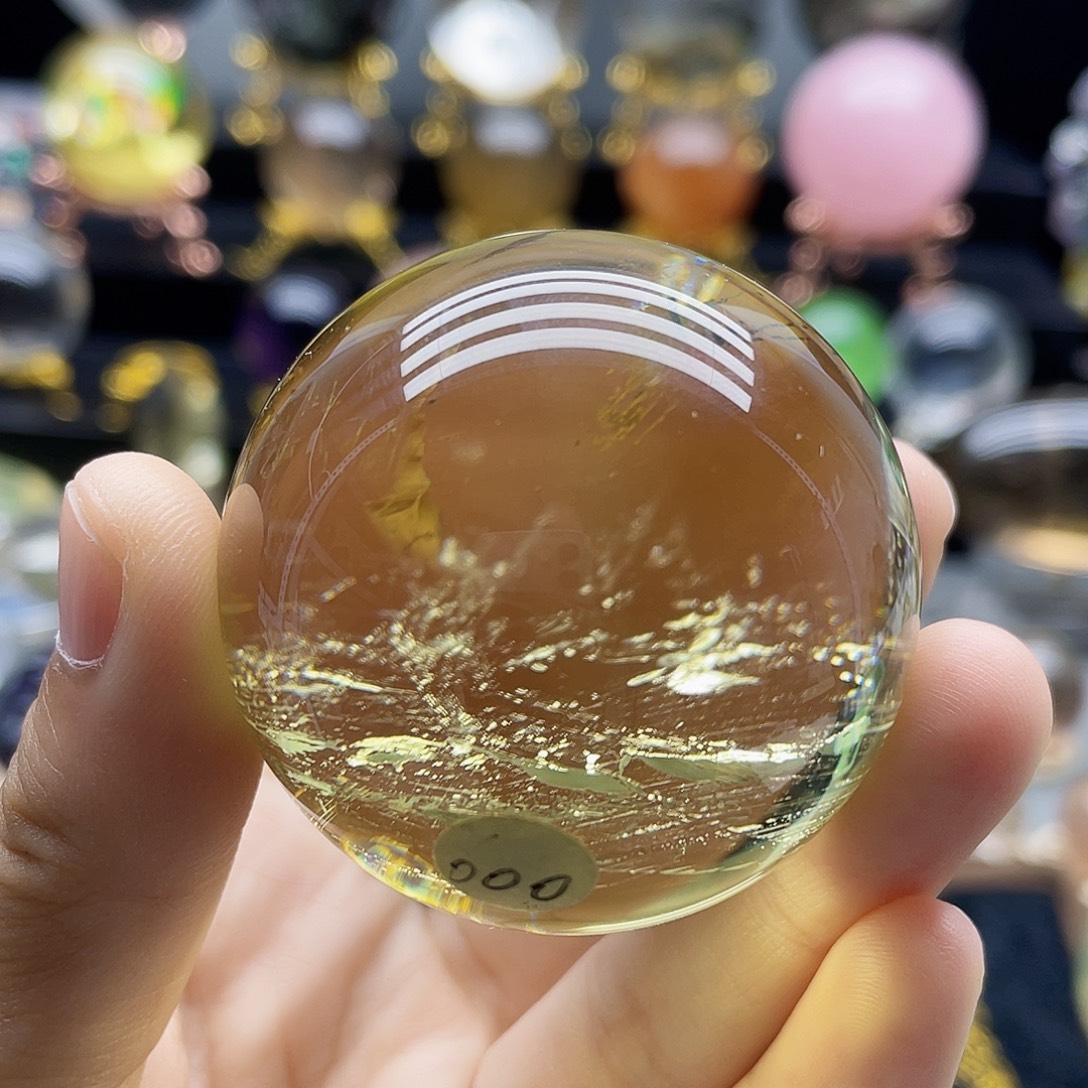 未镶嵌珠宝半成品水晶天然黄水晶48.5mm