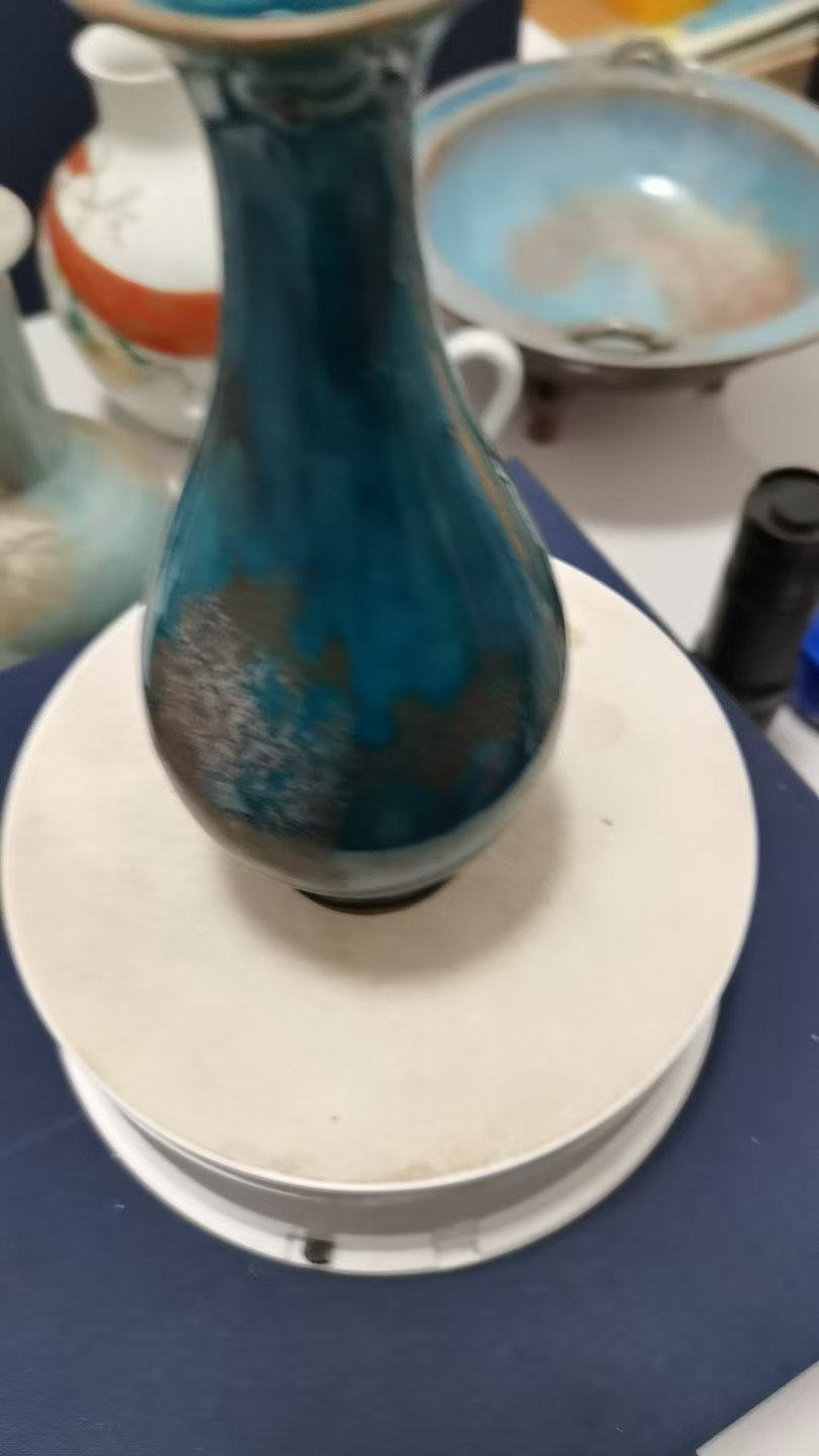 孔雀蓝釉柴窑净瓶