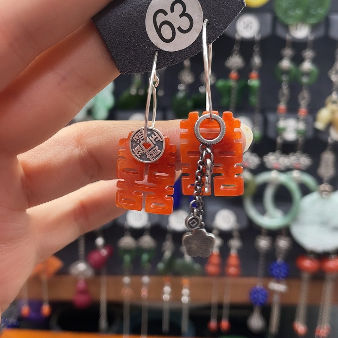 翡翠耳饰银S925镶嵌289gjnhhh