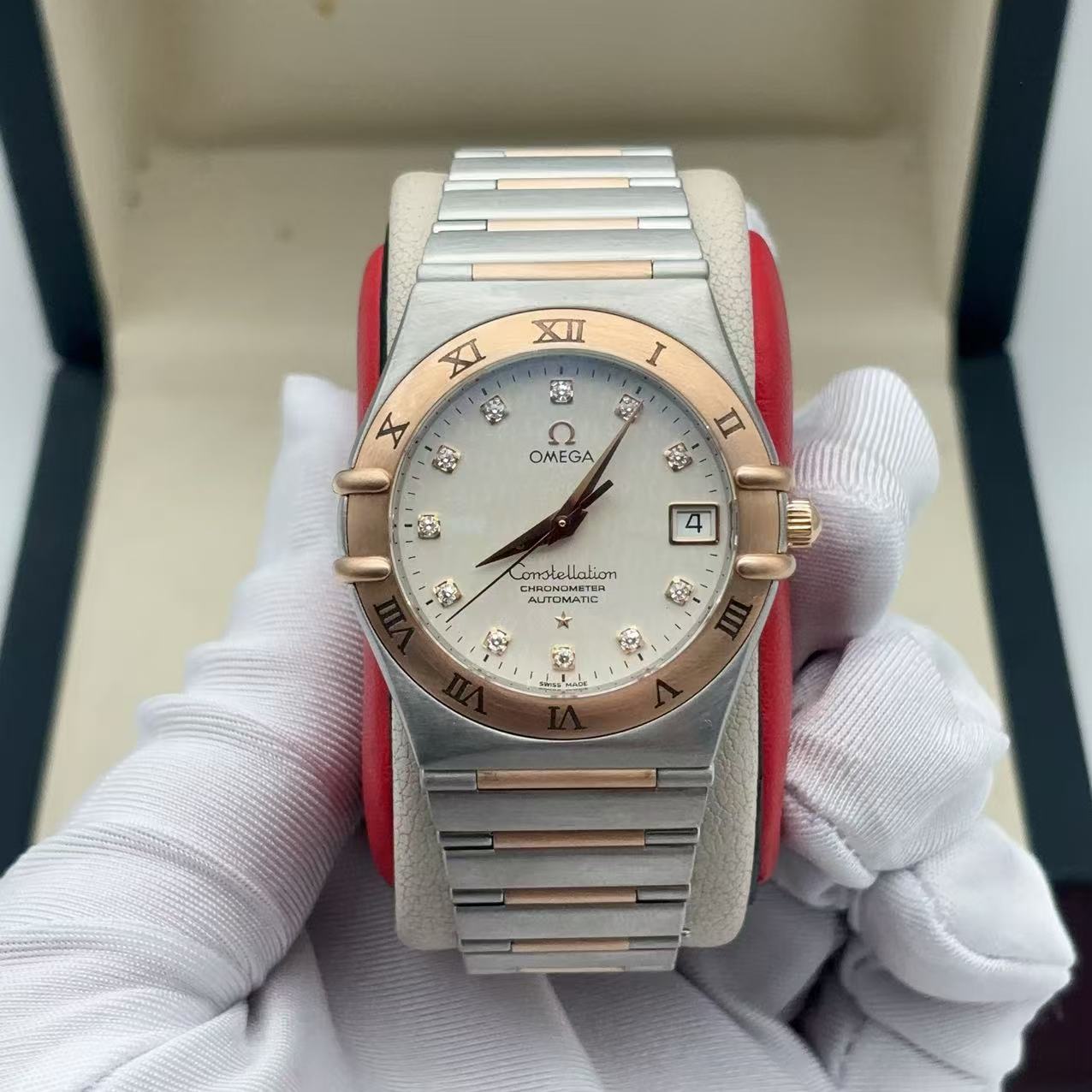 95新 Omega/欧米茄 35.5mm 欧米茄 星座18K间金自动机械中性表