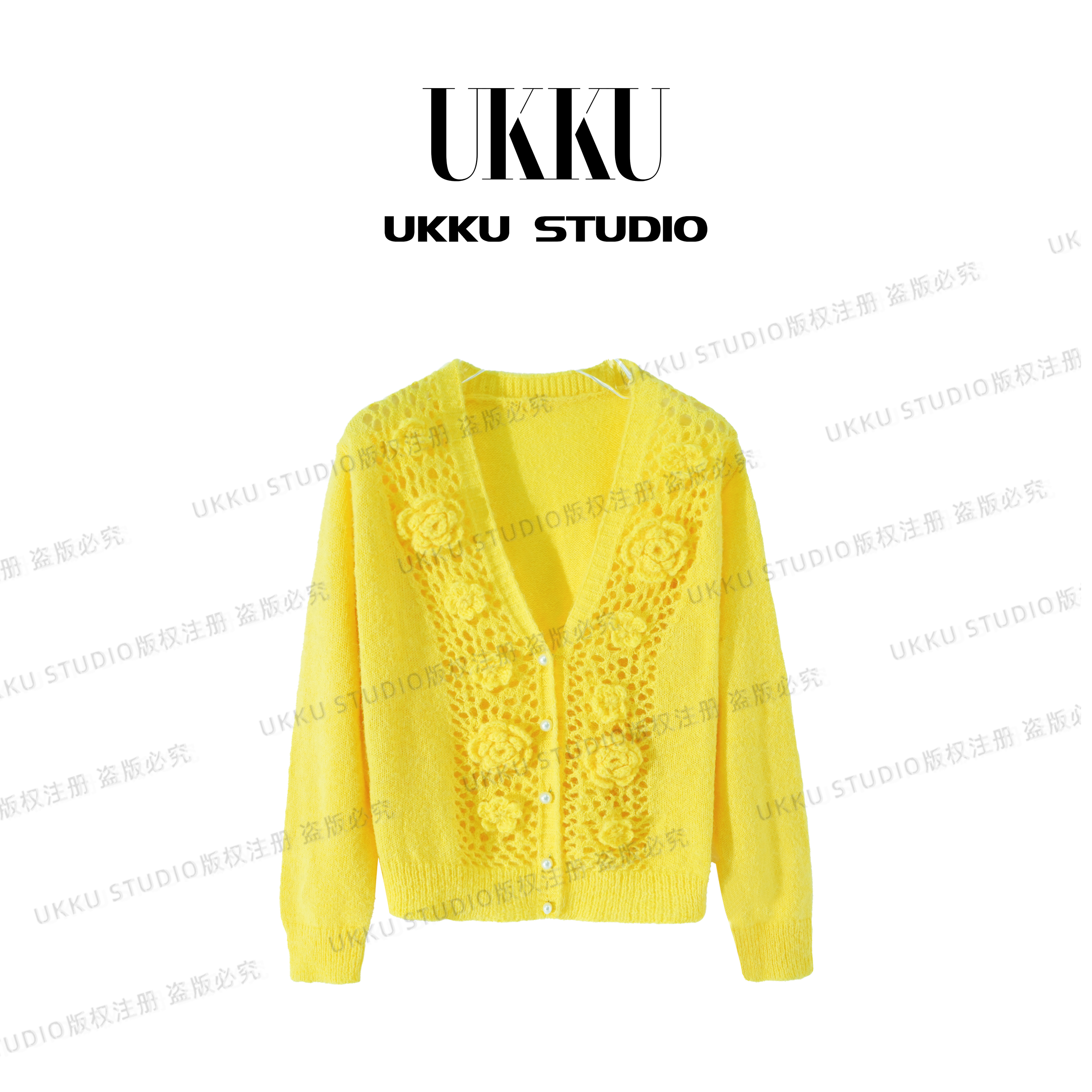 沐【UKKUSKUDIO】小众时尚法式高级感百搭轻奢设计感毛衣315738