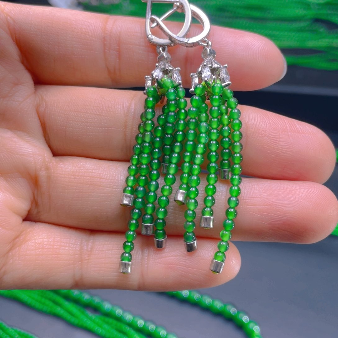 翡翠项链银S925镶嵌，1