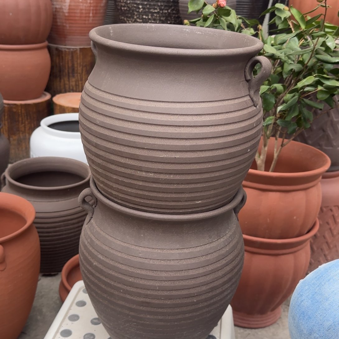 紫砂花盆口25高30宜兴紫砂