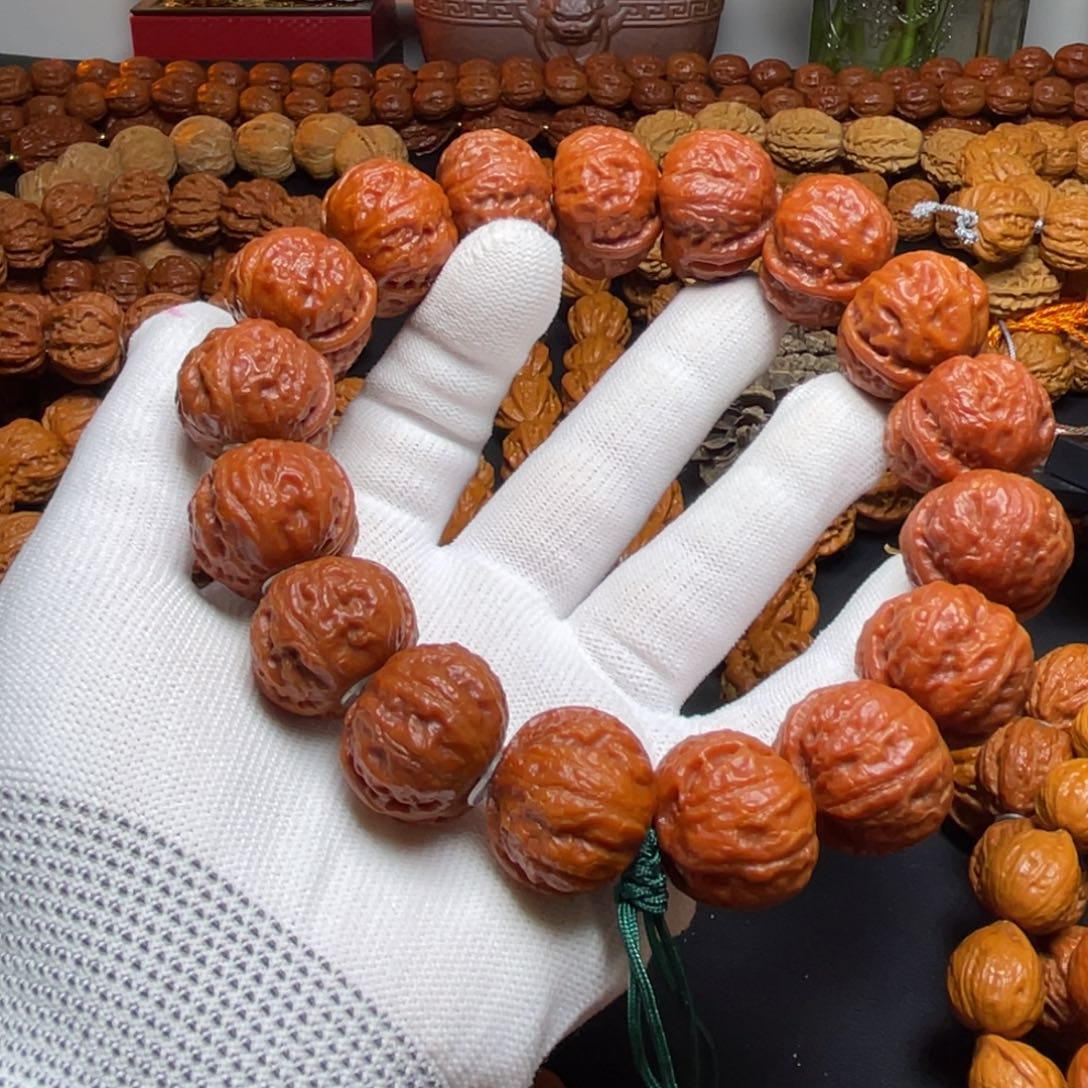 文玩核桃手串黑*地磨盘