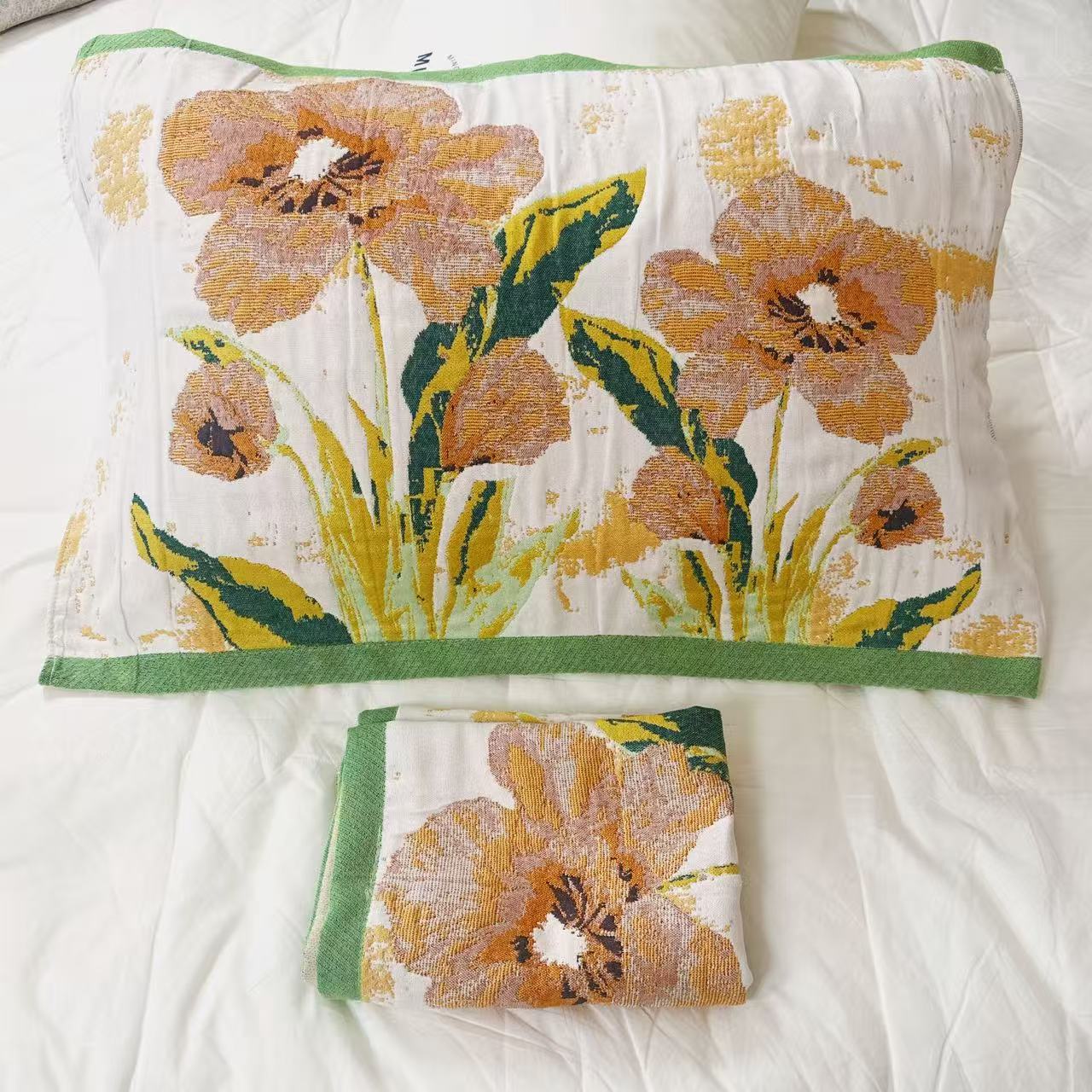 【生万物】52*78纱布舒适柔软枕巾（一对装）