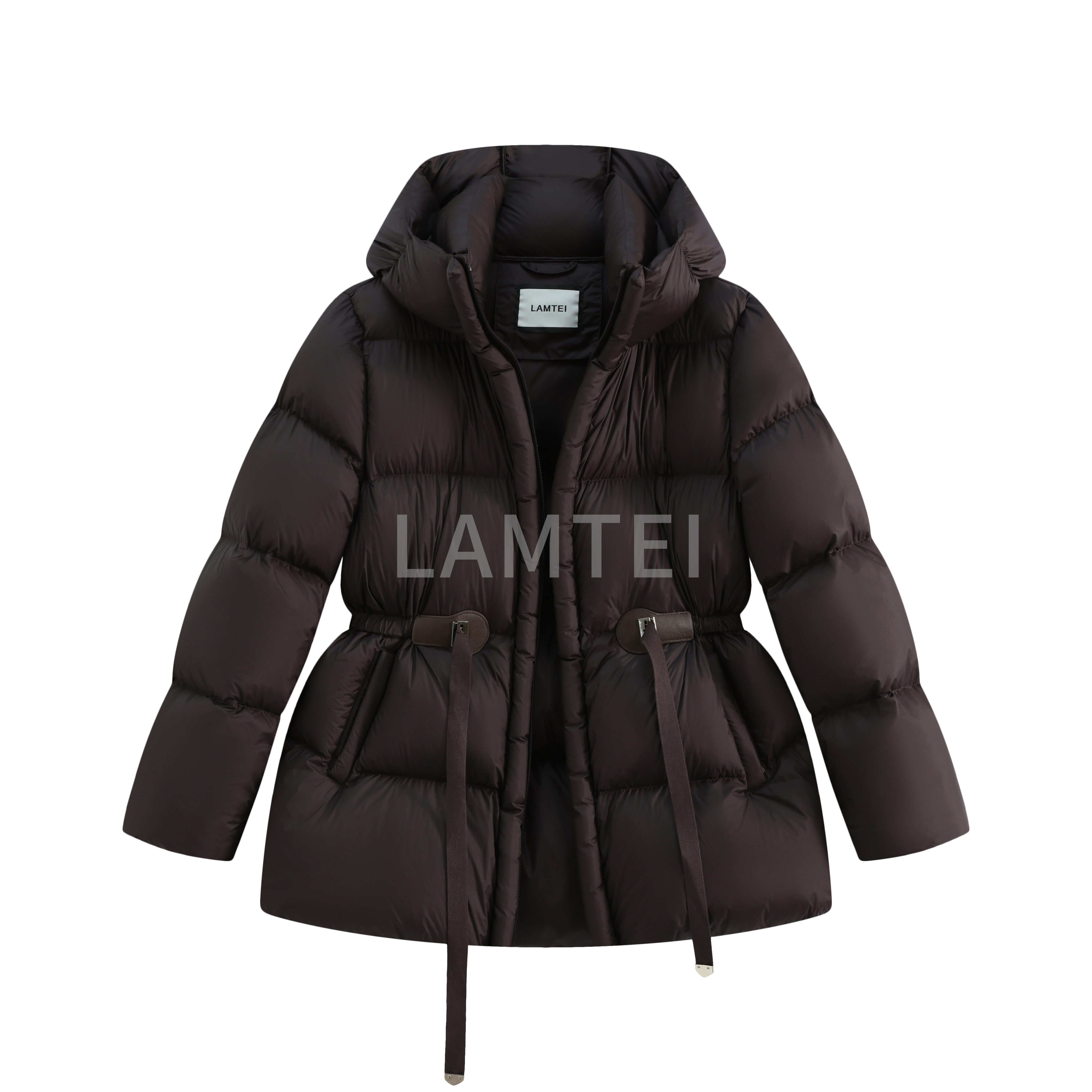 【LAMTEI】兰地 2025年冬季中长款收腰抽绳连帽95鹅绒服LD699