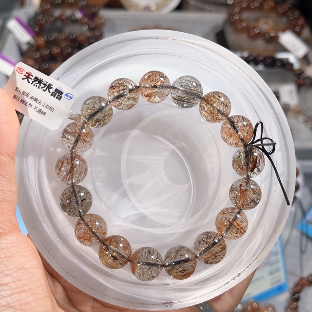 璃***手链未镶嵌水晶黑金超11m