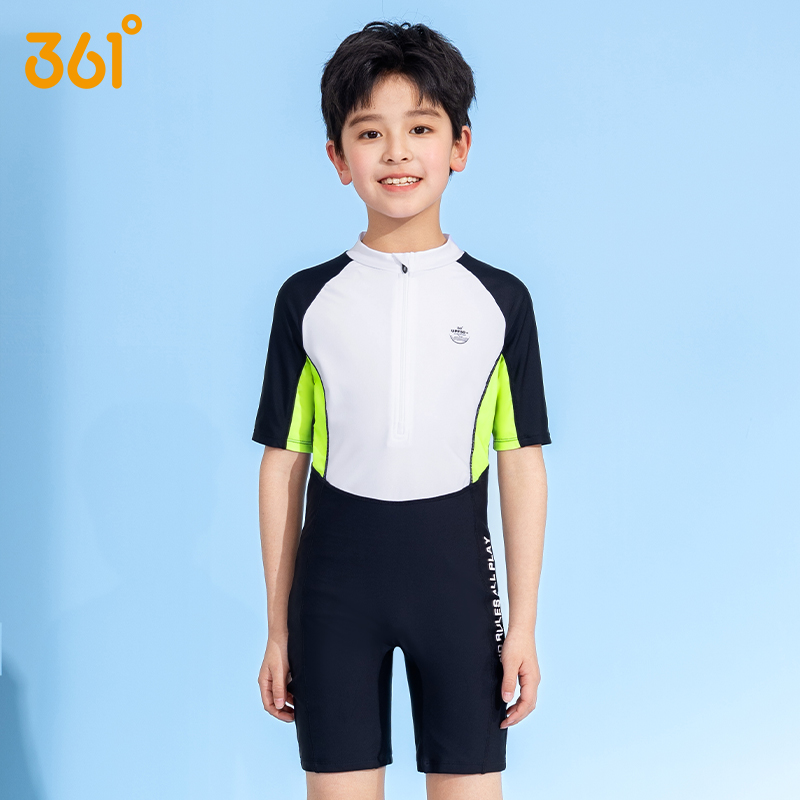 361°儿童游泳衣男孩连体新款夏季中小童专业运动款学生泡温泉泳装