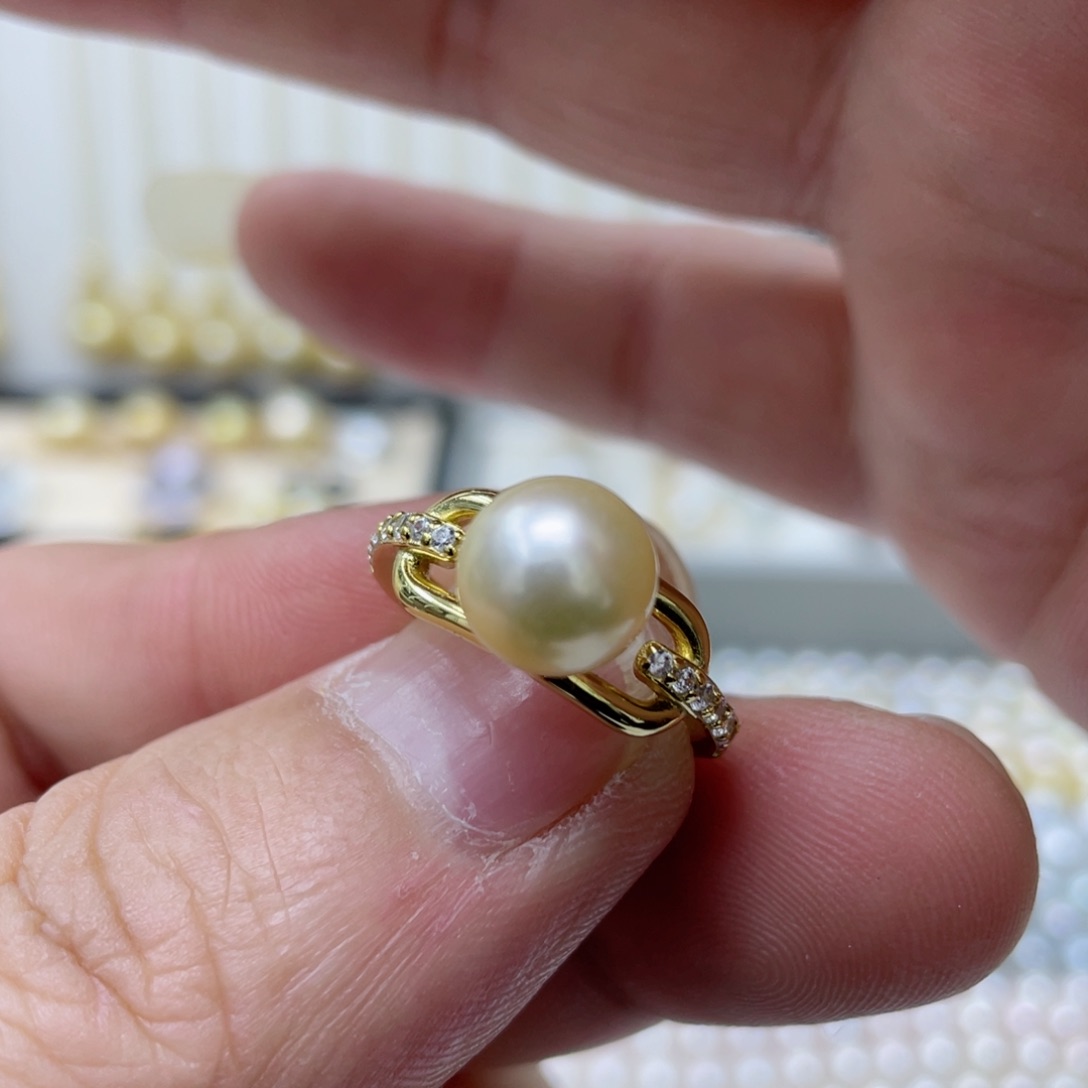 海水珍珠戒指银S925镶嵌