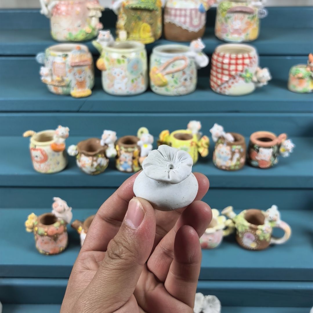 沐***づ福利 一朵花 手绘多肉花盆