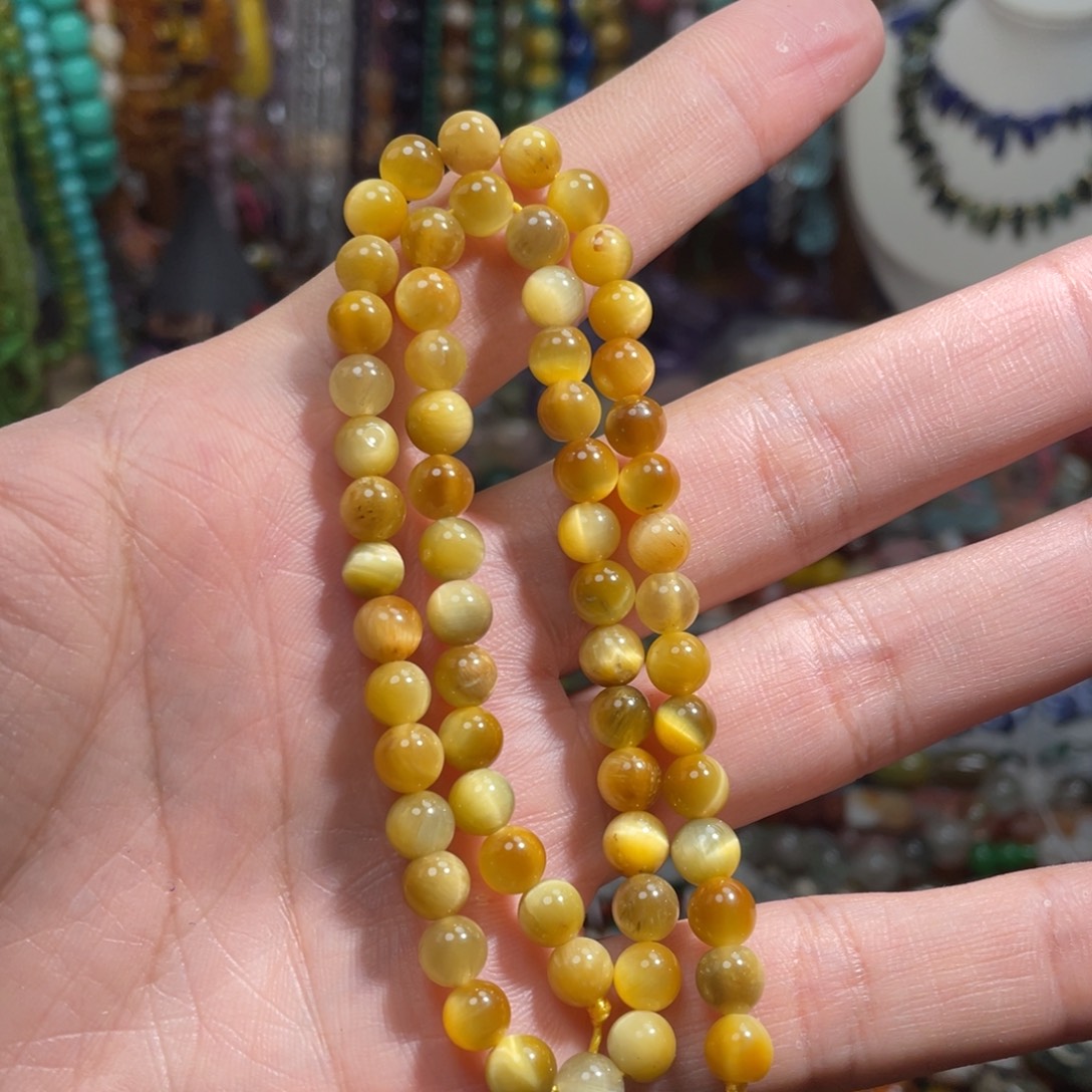 石英质玉，金虎6mm，未镶嵌