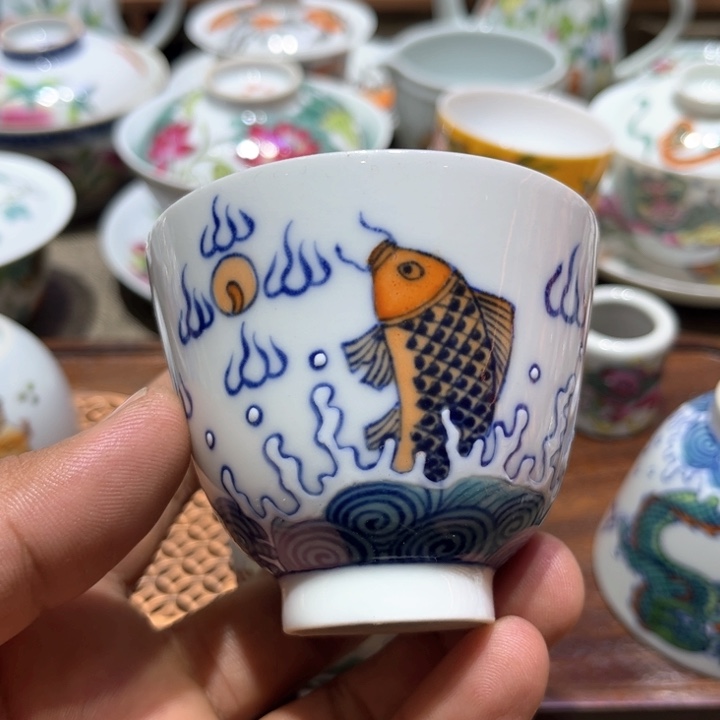 纯手绘精品盖碗杯