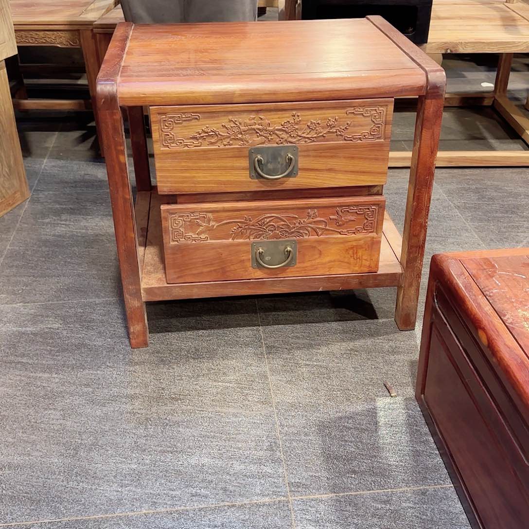 紫檀木类储物柜非洲紫檀床头柜单个