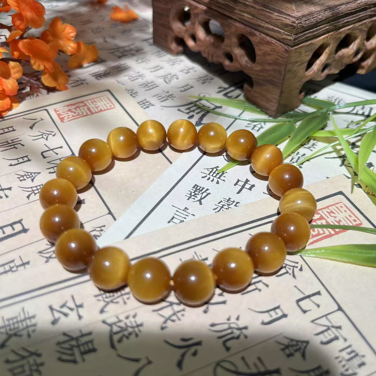 天然黄虎眼手串转运招财单圈手串多样性发其一