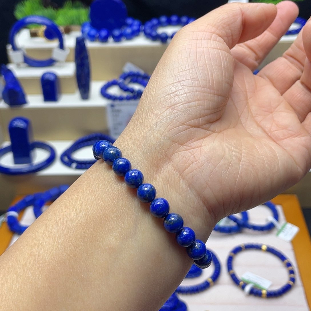 青金石手链7mm福利出证书未镶嵌