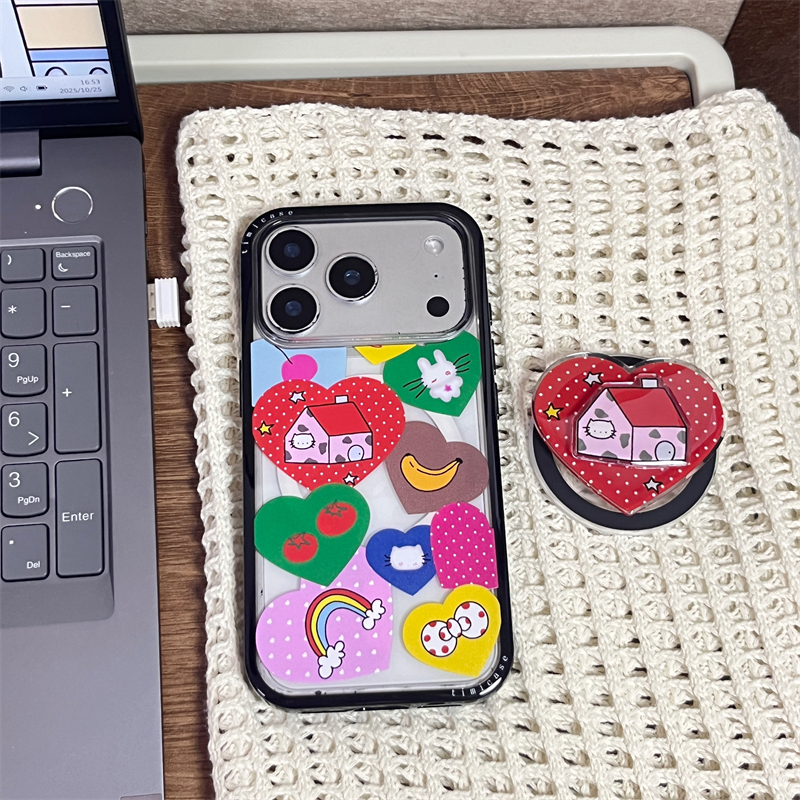 磁吸卡通透底爱心猫咪房子适用16promax手机壳iPhone17苹果15/14 