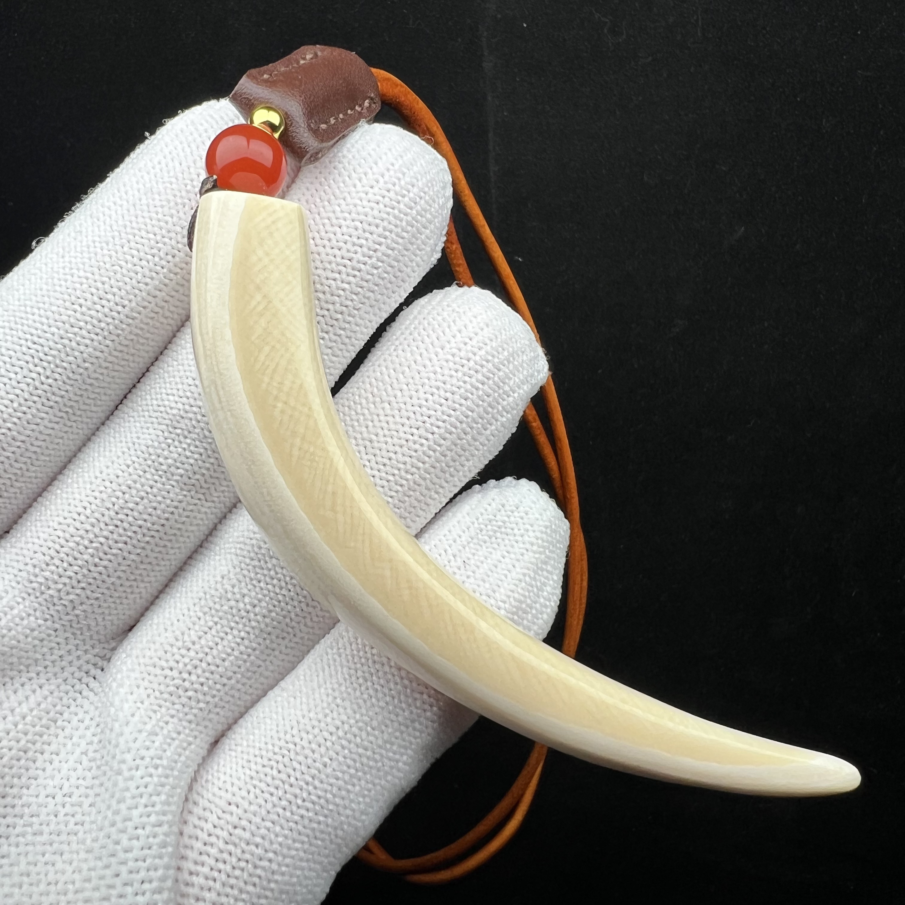 B2363天然猛犸牙 牙尖88.4mm一物一图 支持鉴定 假一罚十