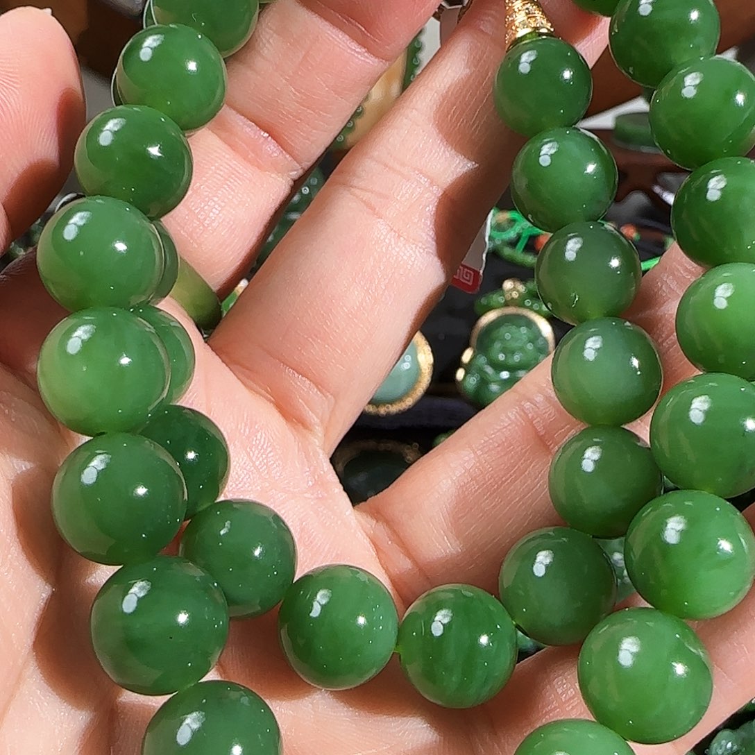 和田玉（碧玉）颈饰银S925镶嵌