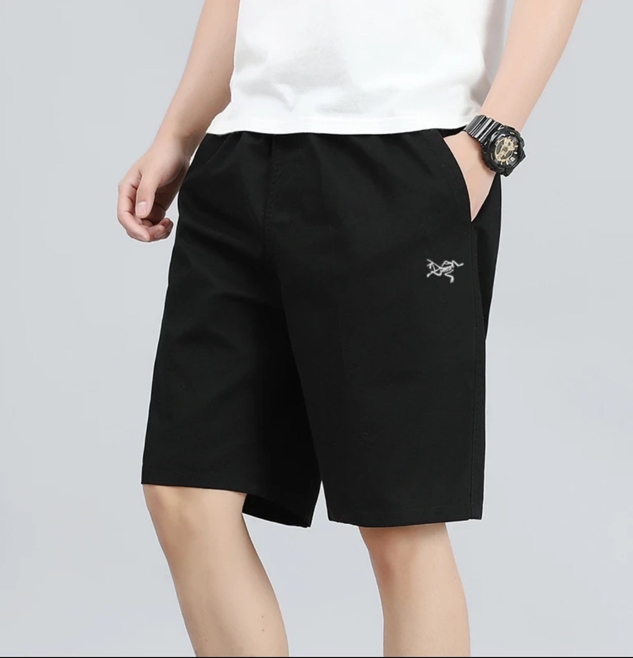 618活动一折鸟家五分裤短裤宽松时尚休闲裤中裤夏季胶印休闲短裤