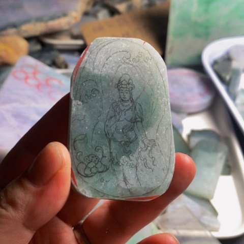定制翡翠未镶嵌定制观音包工包料