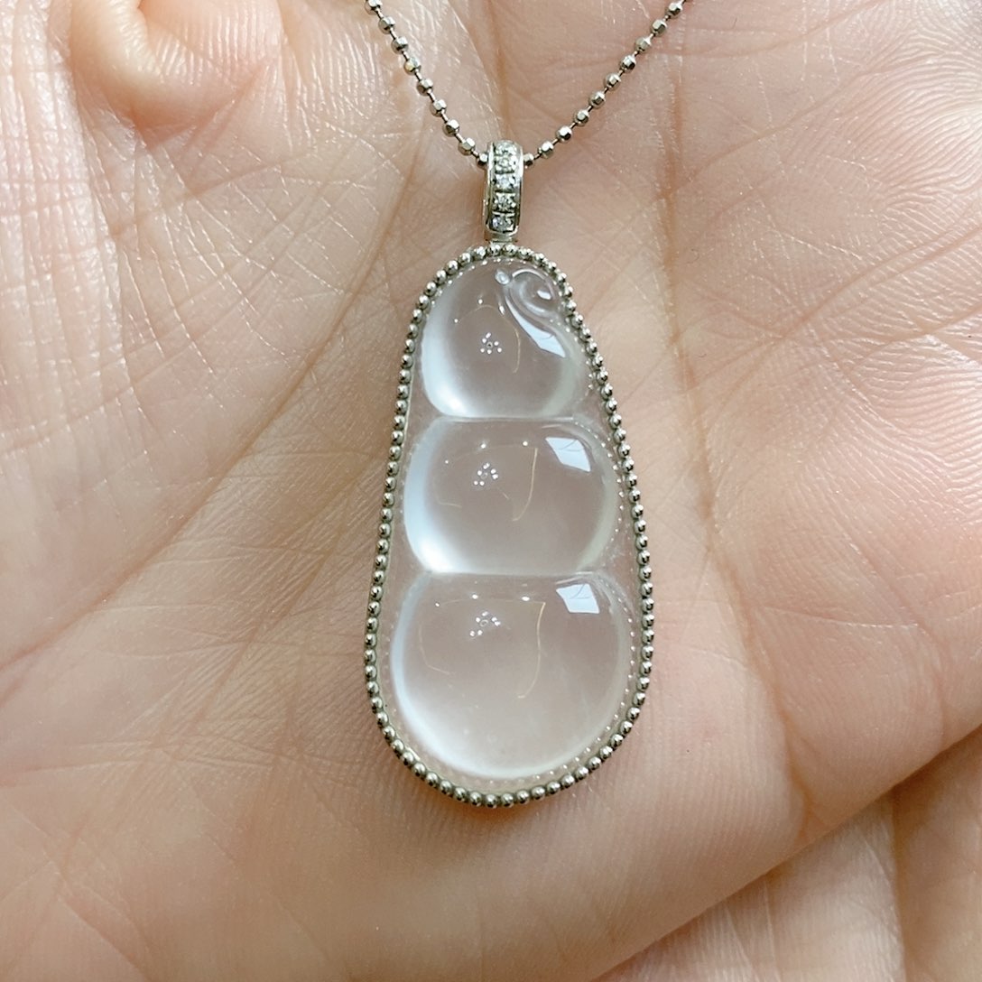 石英质玉吊坠(赠链)银S925镶嵌