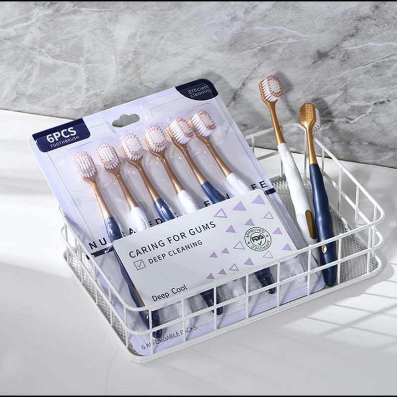 商超同款密丝柔牙刷成人6支家庭清洁装呵护牙龈超细软毛牙刷