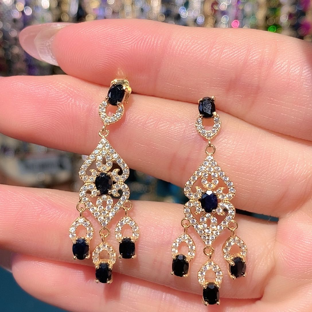 银S925镶嵌耳饰红宝石漫**端红宝石 三个链接