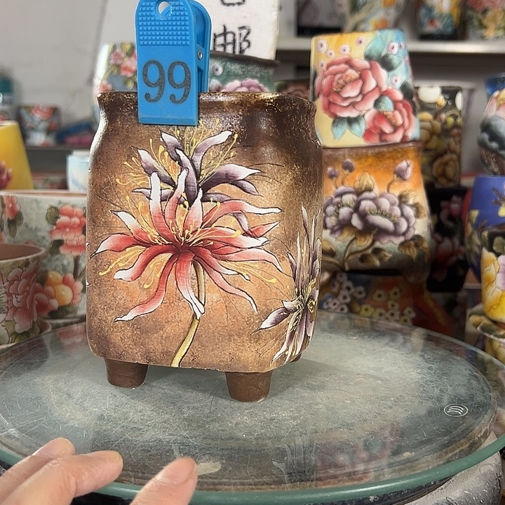 满38包邮 景德镇幸运花盆