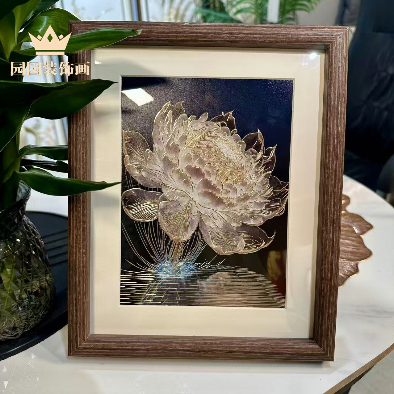 铜雕画精品摆台 家居  客厅 办公室装饰画现代中式风摆件