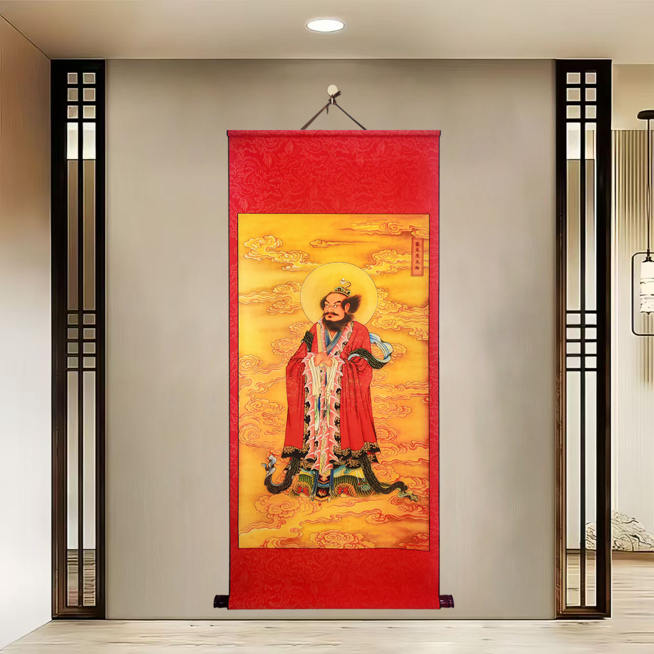 {新款四大天师}{Z132张道陵}60x140cm艺术微喷卷轴宣纸画