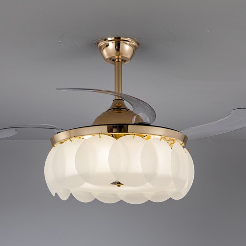 美式复古吊灯法式宫廷风格意大利艺术玻璃轻奢客厅餐厅风扇灯