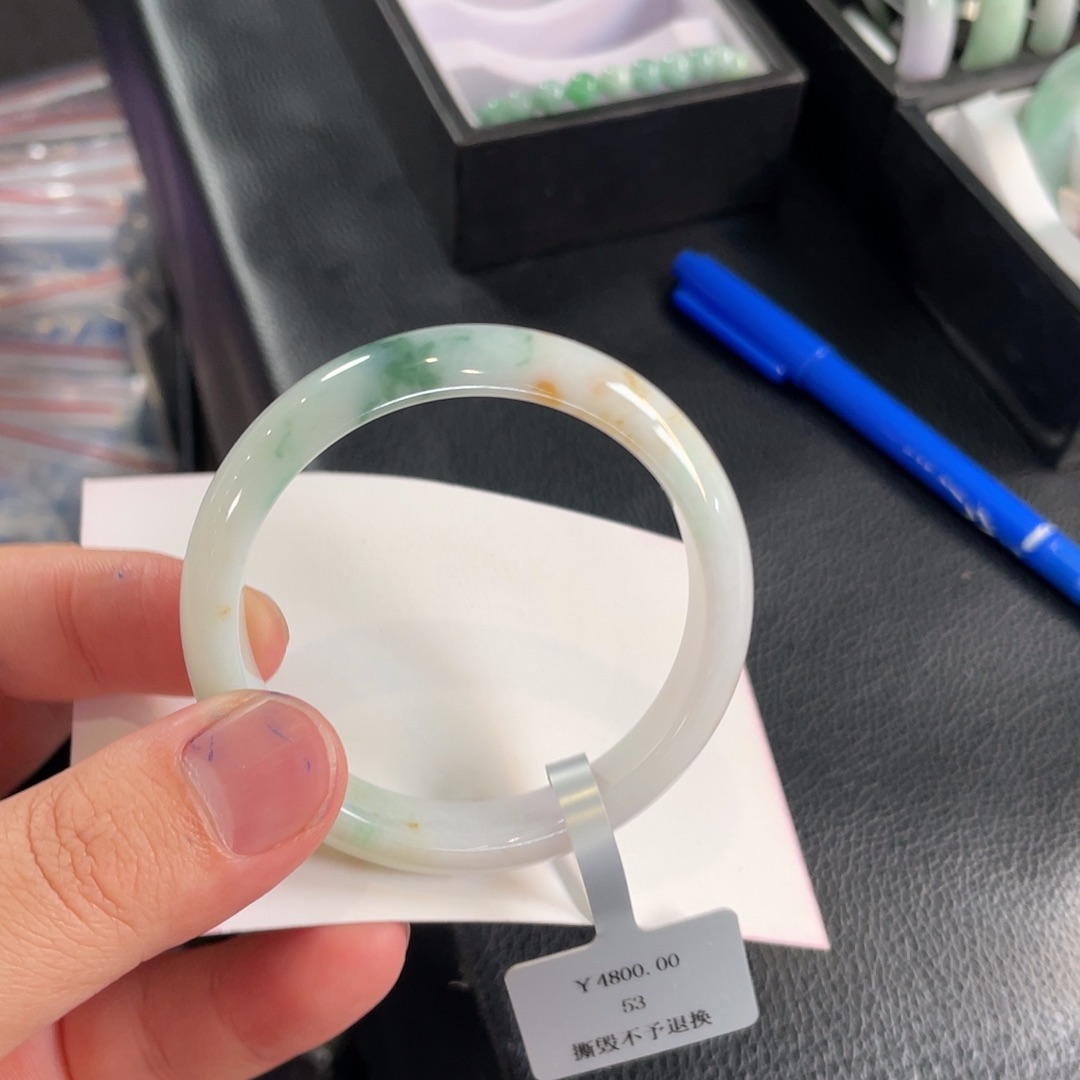 翡翠未镶嵌手镯173号 53正圈