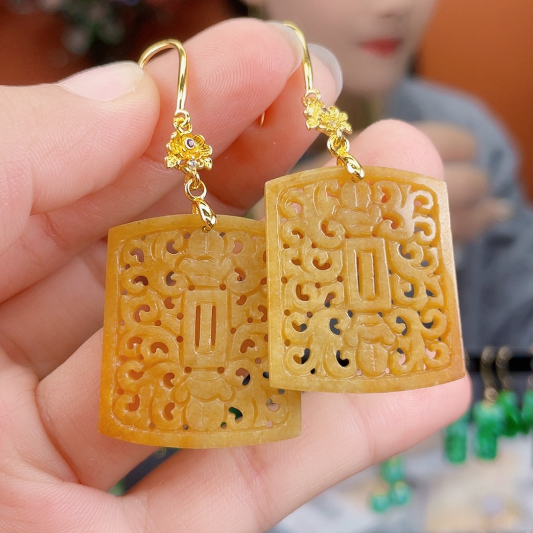 翡翠未镶嵌耳饰饰品