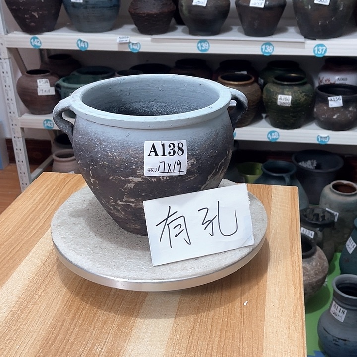 红陶手工制作工艺花盆