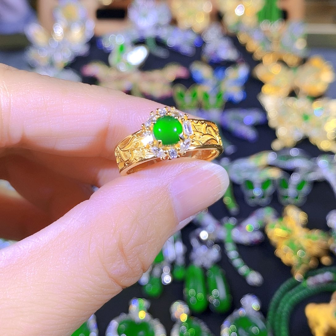 吊坠(不含链)银S925镶嵌翡翠