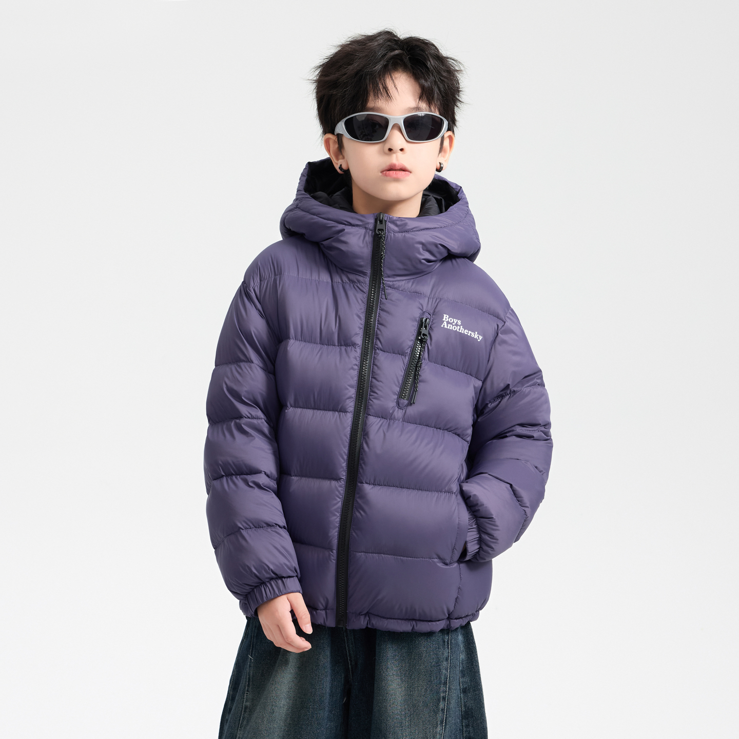 【90安心绒】【现货现发】男童冬季短款防水连帽羽绒服防寒外套