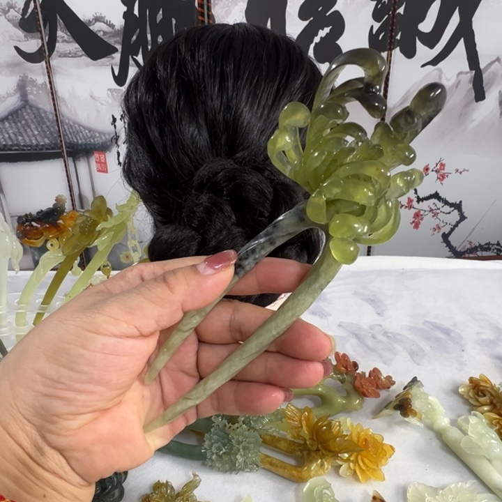 定制蛇纹石玉贝*毛货发饰