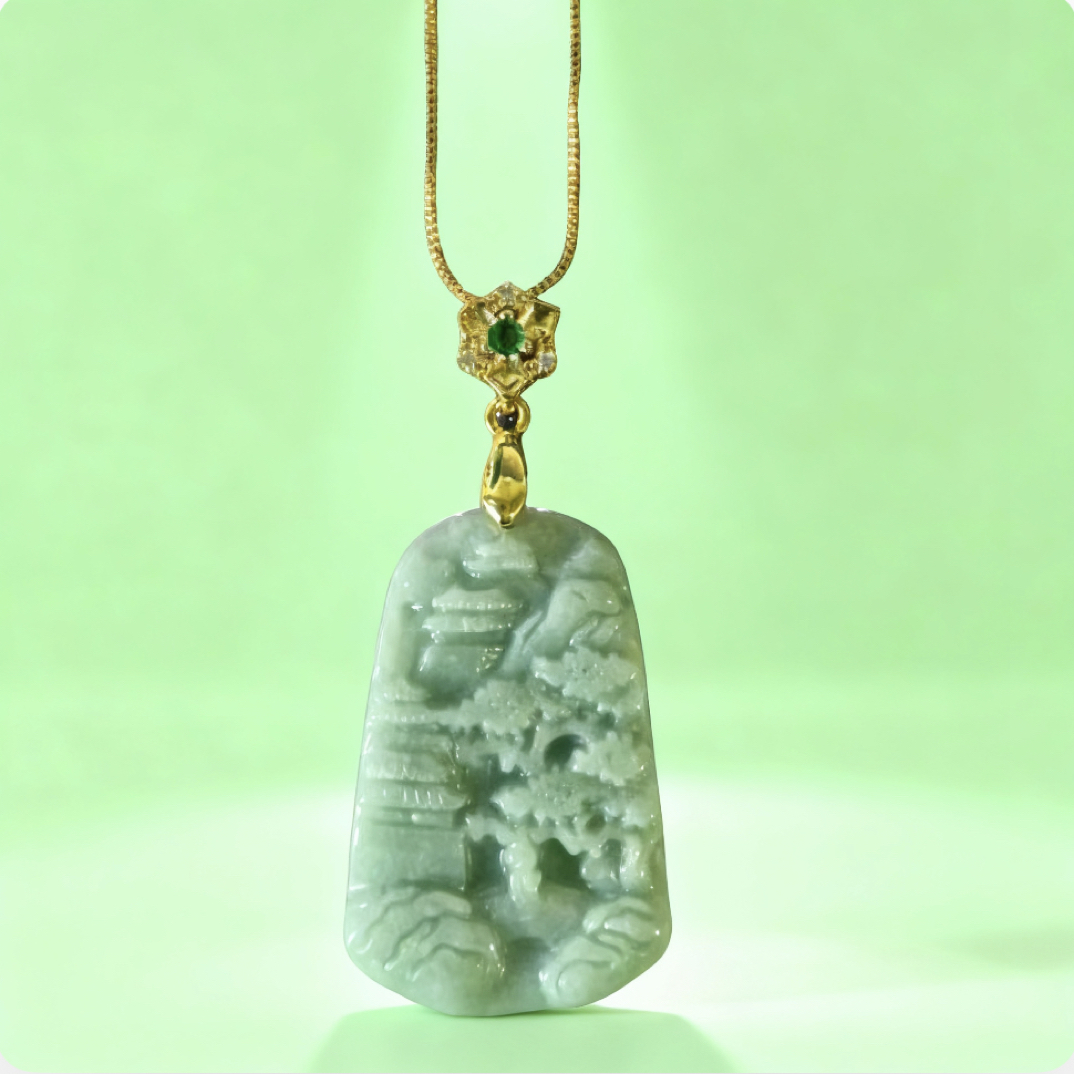 DC.天然翡翠a货 山水牌 A79-DCC-1A