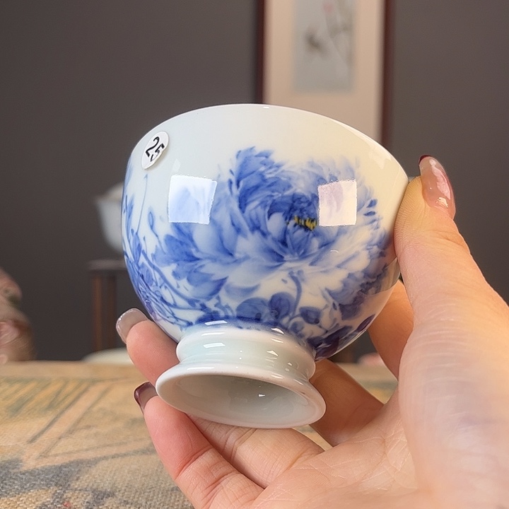 摆件景德柴烧茶杯多人