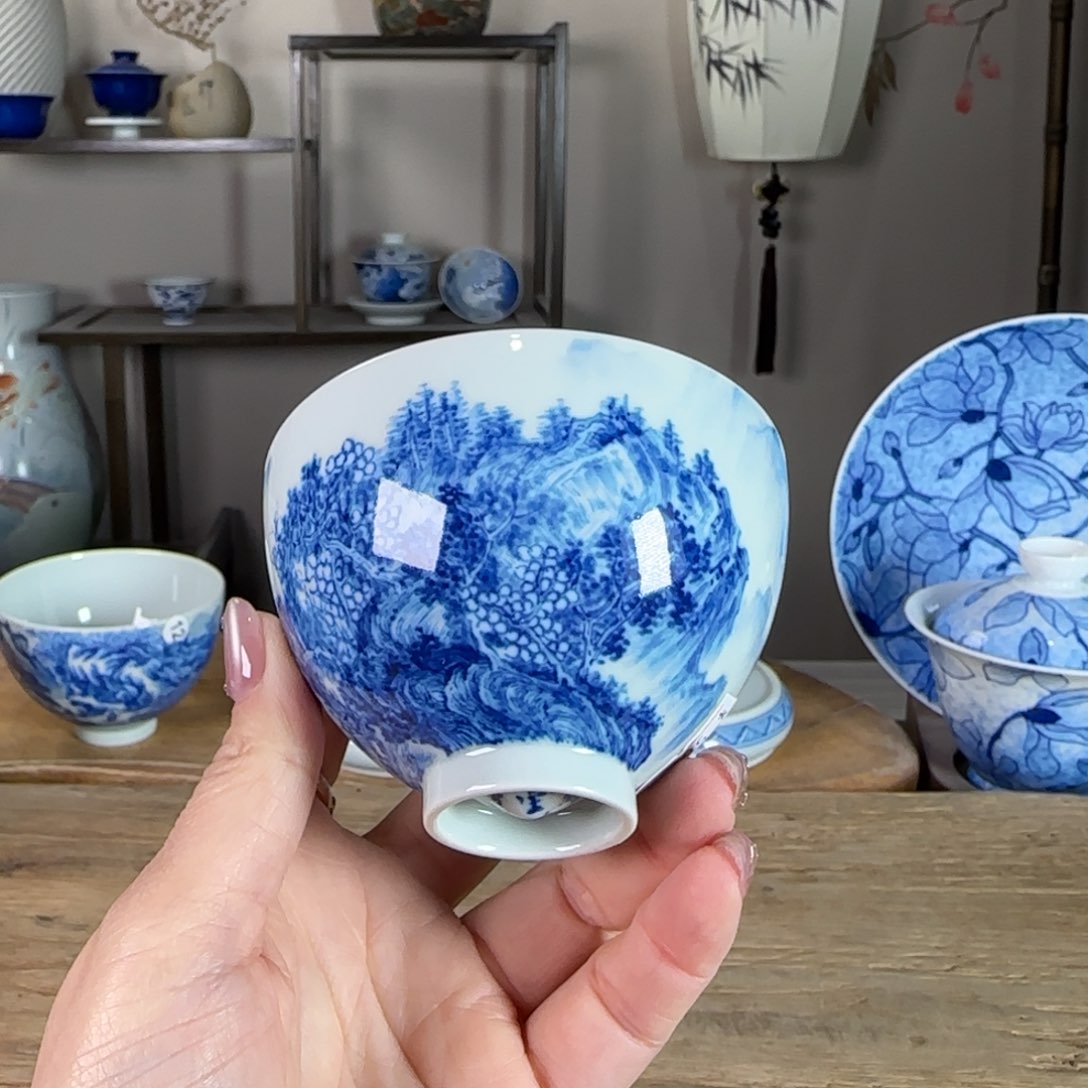 杯景德镇陶瓷柴烧多人